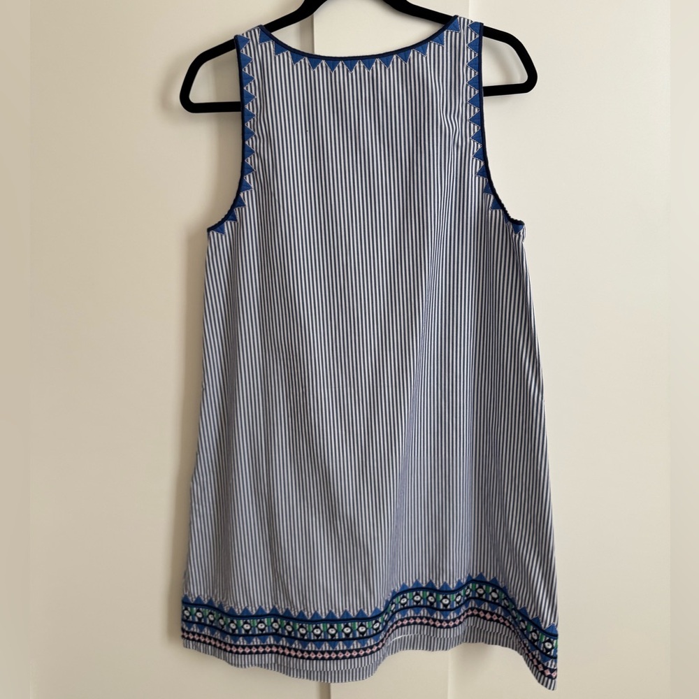 Vineyard Vines Geo Prep Embroidery Stripe Shift Dress A-line Swing Sleeveless 10 - Picture 8 of 10